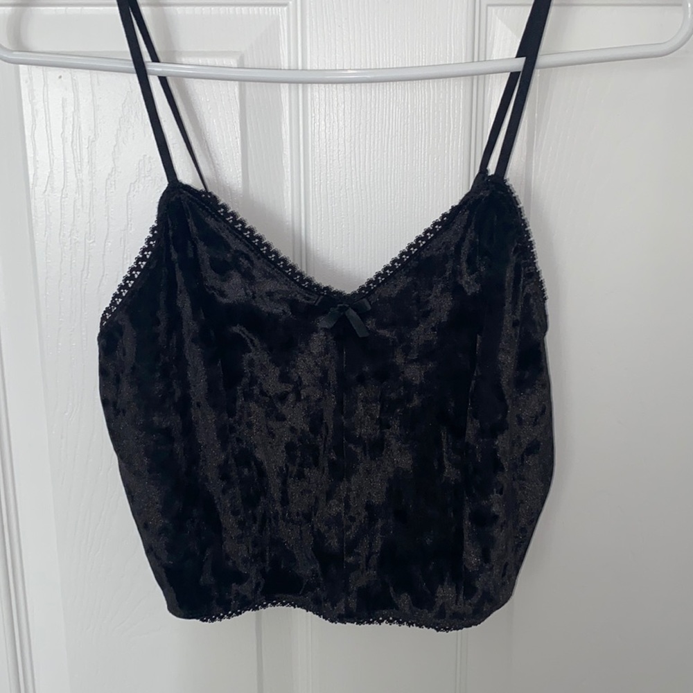 Bozzolo velvet black tank top. Size Large.
